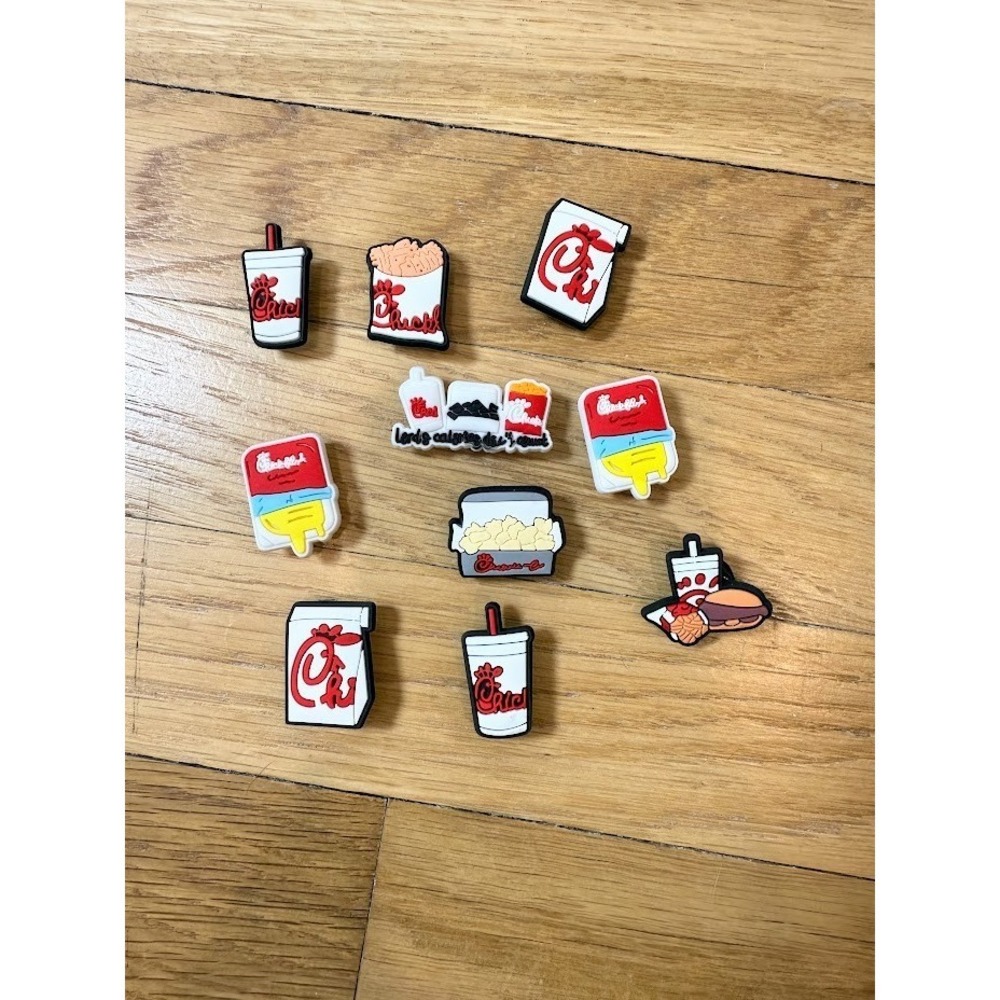 10 Chick-fil-A Fried Chicken Nuggets Fries Sauces Fast Food Shoe Charms Crocs
